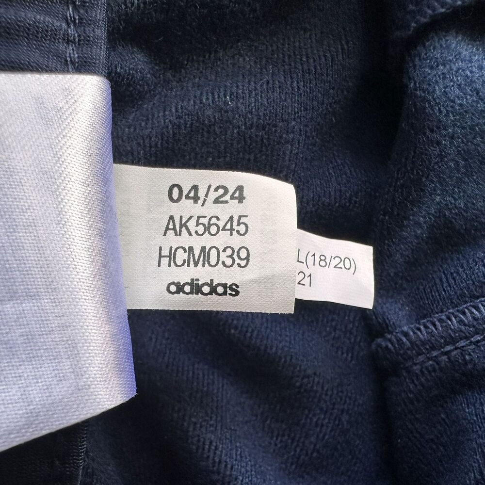 NEW Adidas Iconic Tricot Jogger Track Pants Boys XL 18/20 Navy Blue 3 Stripe - Picture 12 of 13